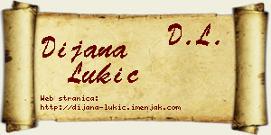 Dijana Lukić vizit kartica